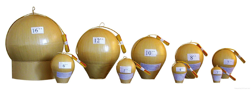 Proyectiles para fuegos artificiales de diferente calibre. Foto: DIYTrade